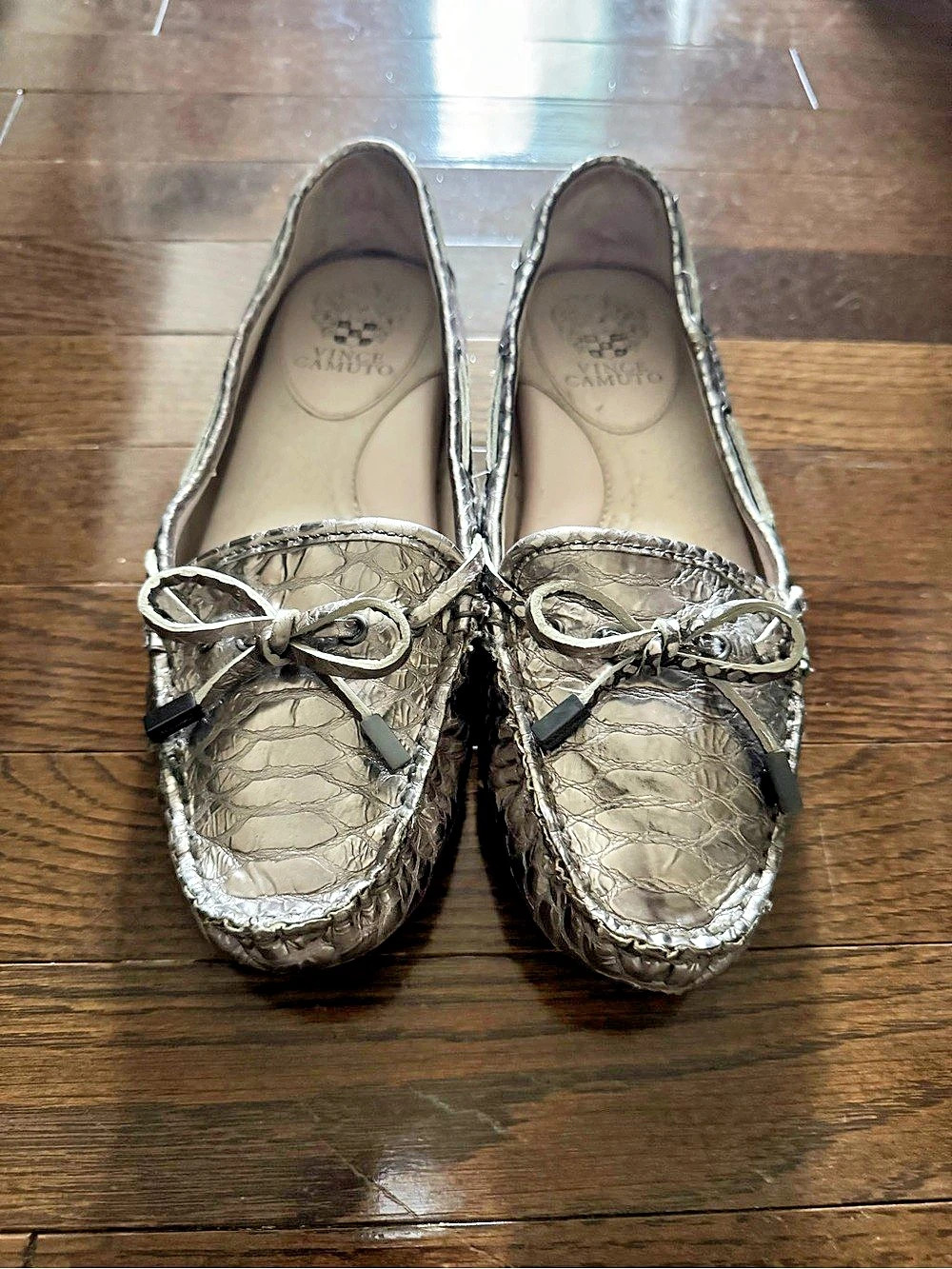 Vince Camuto Women's Gray Animal Print Moccasins